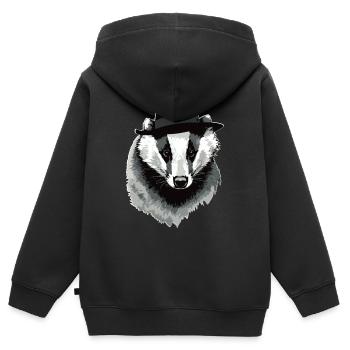 Dachs - Kinder Premium Organic Zip Hoodie - Schwarz - Hinten - AI Model Kid Male (0cm)