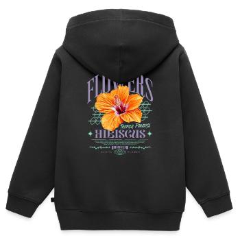 Hibiskusblüte Hibiskus Blume - Kinder Premium Organic Zip Hoodie - Schwarz - Hinten - AI Model Kid Male (0cm)