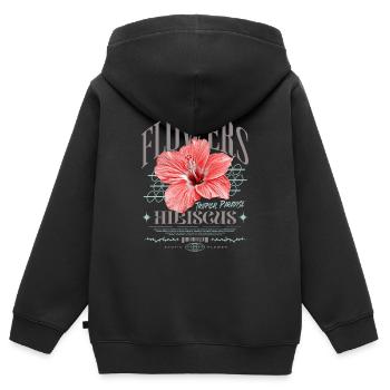Hibiskusblüte Hibiskus Blume - Kinder Premium Organic Zip Hoodie - Schwarz - Hinten - AI Model Kid Male (0cm)