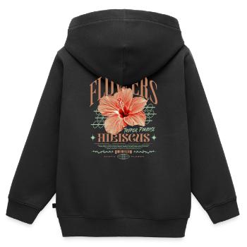 Hibiskusblüte Hibiskus Blume - Kinder Premium Organic Zip Hoodie - Schwarz - Hinten - AI Model Kid Male (0cm)