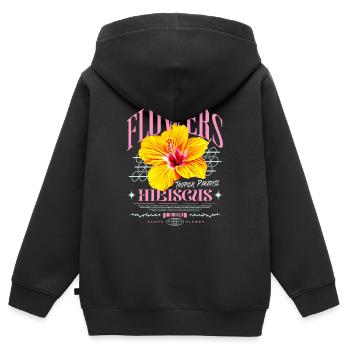 Hibiskusblüte Hibiskus Blume - Kinder Premium Organic Zip Hoodie - Schwarz - Hinten - AI Model Kid Male (0cm)