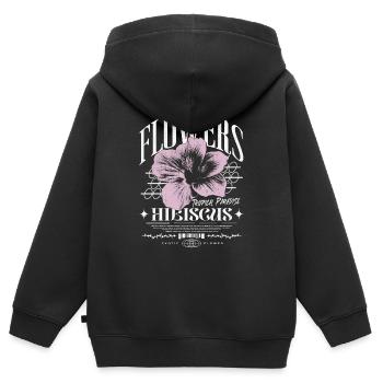 Hibiskusblüte Hibiskus Blume - Kinder Premium Organic Zip Hoodie - Schwarz - Hinten - AI Model Kid Male (0cm)
