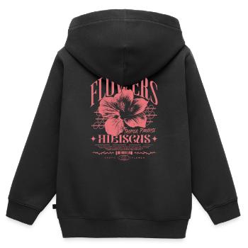 Hibiskusblüte Hibiskus Blume - Kinder Premium Organic Zip Hoodie - Schwarz - Hinten - AI Model Kid Male (0cm)