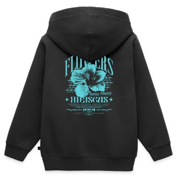 Hibiskusblüte Hibiskus Blume - Kinder Premium Organic Zip Hoodie - Schwarz - Hinten - AI Model Kid Male (0cm)