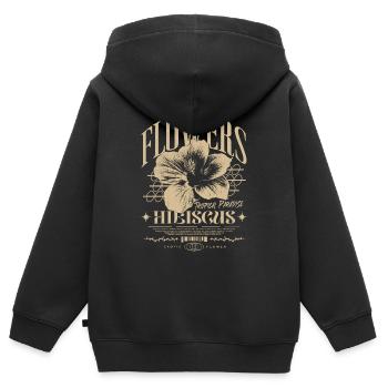 Hibiskusblüte Hibiskus Blume - Kinder Premium Organic Zip Hoodie - Schwarz - Hinten - AI Model Kid Male (0cm)