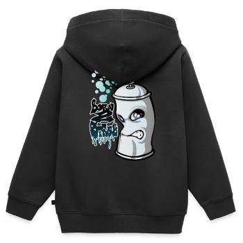 Spray and graffiti - Kinder Premium Organic Zip Hoodie - Schwarz - Hinten - AI Model Kid Male (0cm)