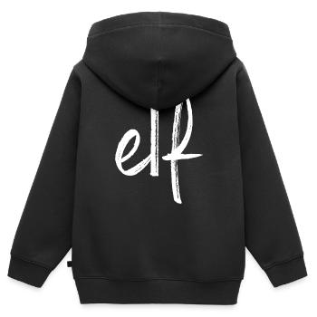 onze 11 numéro anniversaire équipe numéral cadeau - Sweat Premium à capuche zippé enfant bio - noir - Dos - AI Model Kid Male (0cm)