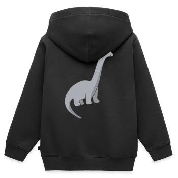Dinosaurier Dino - Kinder Premium Organic Zip Hoodie - Schwarz - Hinten - AI Model Kid Male (0cm)