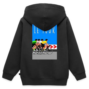 Lass unser - Kinder Premium Organic Zip Hoodie - Schwarz - Hinten - AI Model Kid Male (0cm)