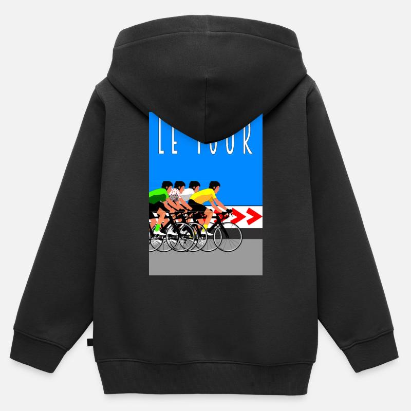 Le tour - Sweat Premium à capuche zippé enfant bio - noir