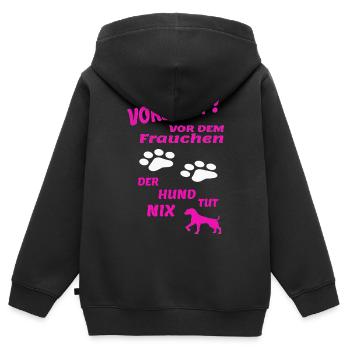 Hund Hundebesitzer Tierliebe - Kinder Premium Organic Zip Hoodie - Schwarz - Hinten - AI Model Kid Male (0cm)