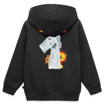 Happy Birthday - Erster Geburtstag - Zahl Eins - Kids Premium Organic Zip-up Hoodie - black - Back - AI Model Kid Male (0cm)