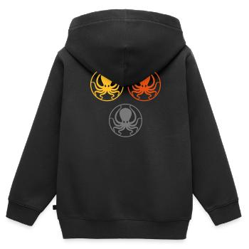 Tintenfisch - Kinder Premium Organic Zip Hoodie - Schwarz - Hinten - AI Model Kid Male (0cm)