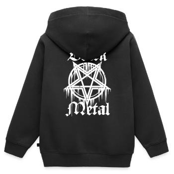 Black Metal mit Pentagramm - Kinder Premium Organic Zip Hoodie - Schwarz - Hinten - AI Model Kid Male (0cm)