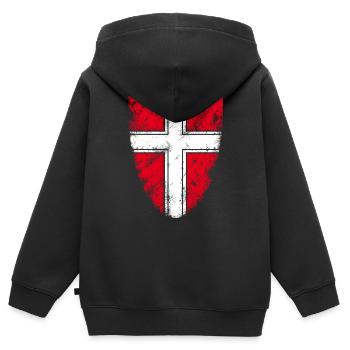 Wien - Kinder Premium Organic Zip Hoodie - Schwarz - Hinten - AI Model Kid Male (0cm)