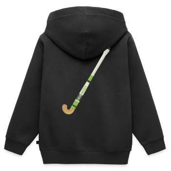 Hockeyschläger Feldhockey - Kinder Premium Organic Zip Hoodie - Schwarz - Hinten - AI Model Kid Male (0cm)