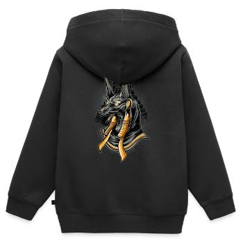 Anubis Ancient Egypt God Illustration - Kids Premium Organic Zip-up Hoodie - black - Back - AI Model Kid Male (0cm)