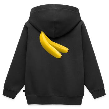 Zwillingsbananen Vektor Gelb - Kinder Premium Organic Zip Hoodie - Schwarz - Hinten - AI Model Kid Male (0cm)