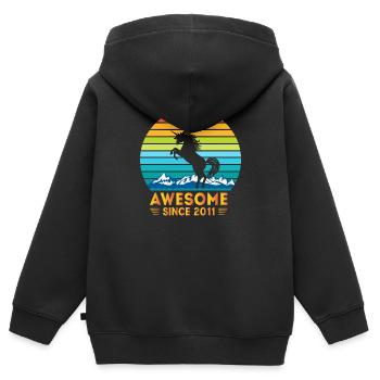 11th Birthday Girl, 11 Year Old Girl Gift - Kinder Premium Organic Zip Hoodie - Schwarz - Hinten - AI Model Kid Male (0cm)