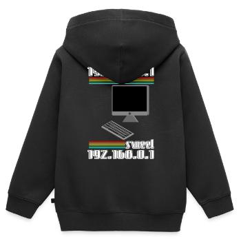 192.168.01 sweet 192.168.0.1 - Kinder Premium Organic Zip Hoodie - Schwarz - Hinten - AI Model Kid Male (0cm)