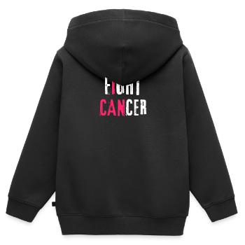 Fight Cancer Cancer Hôpital chimio thérapie - Sweat Premium à capuche zippé enfant bio - noir - Dos - AI Model Kid Male (0cm)