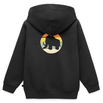 Mammut steinzeit urzeit rüssel stoßzähne geschenk - Kinder Premium Organic Zip Hoodie - Schwarz - Hinten - AI Model Kid Male (0cm)