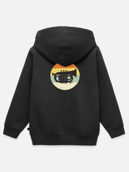 Instrument à vent cornet musikverein orchester - Sweat Premium à capuche zippé enfant bio - noir
