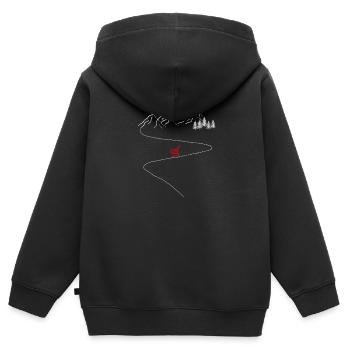 einkaufswagen einzelhandel einkaufen lustig humor - Kinder Premium Organic Zip Hoodie - Schwarz - Hinten - AI Model Kid Male (0cm)