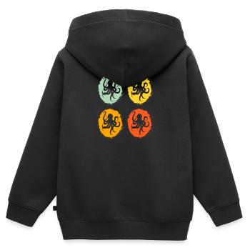 tintenfisch oktopus meer meeresleben tier kraken - Kinder Premium Organic Zip Hoodie - Schwarz - Hinten - AI Model Kid Male (0cm)