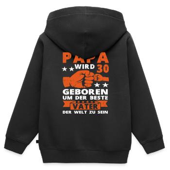 Papa 30 Geburtstag Vater 30 Jahre Spruch - Kinder Premium Organic Zip Hoodie - Schwarz - Hinten - AI Model Kid Male (0cm)