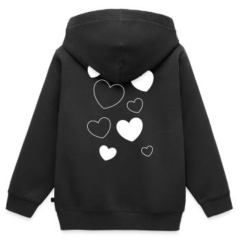 Saint-Valentin, Saint-Valentin, Saint-Valentin - Sweat Premium à capuche zippé enfant bio - noir - Dos - AI Model Kid Male (0cm)