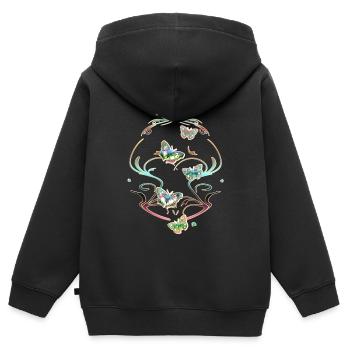 Schmetterlinge Ranken Ornamente Muster - Kinder Premium Organic Zip Hoodie - Schwarz - Hinten - AI Model Kid Male (0cm)
