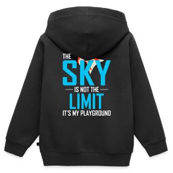 Wingsuit fliegen Base Jumping Fallschirmspringen Wingsuiting - Kinder Premium Organic Zip Hoodie - Schwarz - Hinten - AI Model Kid Male (0cm)