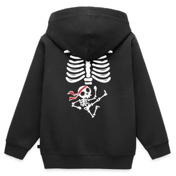 Babybauch Mutter Schwanger Schwangerschaft Baby - Kinder Premium Organic Zip Hoodie - Schwarz - Hinten - AI Model Kid Male (0cm)