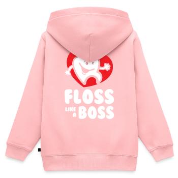Floss like a Bos - Kinder Premium Organic Zip Hoodie - Rosa - Hinten - AI Model Kid Female (0cm)