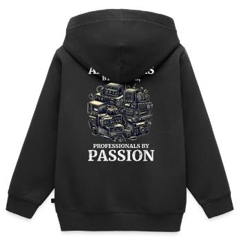 Amateurs amateurs passionnés de radio amateur vintage par licence - Sweat Premium à capuche zippé enfant bio - noir - Dos - AI Model Kid Male (0cm)