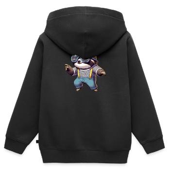 A 80s retro sloth with chill Vibes - Kids Premium Organic Zip-up Hoodie - black - Back - AI Model Kid Male (0cm)