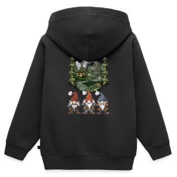 Waldbewohner Märchenfigur Fantasy Zwerge Märchen - Kinder Premium Organic Zip Hoodie - Schwarz - Hinten - AI Model Kid Male (0cm)