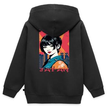 Tokyo Japan - Kinder Premium Organic Zip Hoodie - Schwarz - Hinten - AI Model Kid Male (0cm)