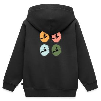 Sorcières, Sorcière Drôle, Amoureux Des Sorcières, Mystique - Sweat Premium à capuche zippé enfant bio - noir - Dos - AI Model Kid Male (0cm)