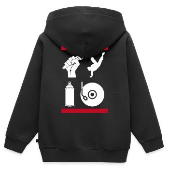 Die 4 Elemente des Hip-Hop - Kinder Premium Organic Zip Hoodie - Schwarz - Hinten - AI Model Kid Male (0cm)