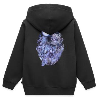 Schneekönigin Winter Märchen Christian Anderson - Kinder Premium Organic Zip Hoodie - Schwarz - Hinten - AI Model Kid Male (0cm)