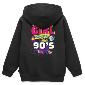 années quatre-vingt-dix - Sweat Premium à capuche zippé enfant bio - noir - Dos - AI Model Kid Male (0cm)