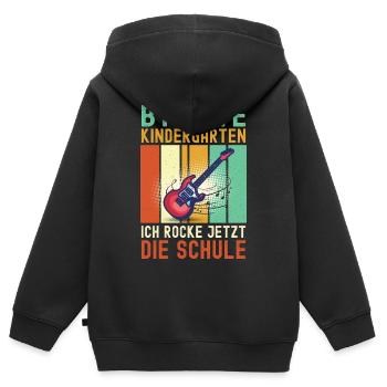 Kindergarten Abschied Abschlussfeier Bye Bye Kiga - Kinder Premium Organic Zip Hoodie - Schwarz - Hinten - AI Model Kid Male (0cm)