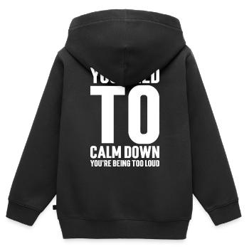 Message Motivante de Sérénité - Sweat Premium à capuche zippé enfant bio - noir - Dos - AI Model Kid Male (0cm)