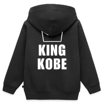 Nom de Kobe avec lettre K - Chemise King Crown - Sweat Premium à capuche zippé enfant bio - noir - Dos - AI Model Kid Male (0cm)