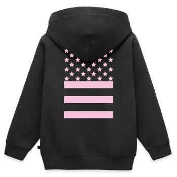 Pink Flag – Stars & Stripes Design - Kinder Premium Organic Zip Hoodie - Schwarz - Hinten - AI Model Kid Male (0cm)