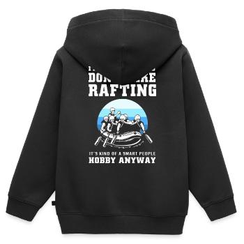 Rafting Kajakfahren Kajak Paddelboot - Kinder Premium Organic Zip Hoodie - Schwarz - Hinten - AI Model Kid Male (0cm)