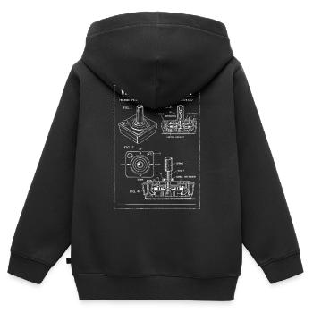 Plan rétro du joystick - Sweat Premium à capuche zippé enfant bio - noir - Dos - AI Model Kid Male (0cm)