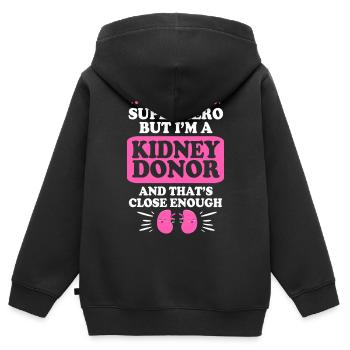 Nierenspender Spender Niere - Kinder Premium Organic Zip Hoodie - Schwarz - Hinten - AI Model Kid Male (0cm)